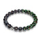 Obsidian | 925er Sterlingsilber | Glühwürmchen-Glasarmband